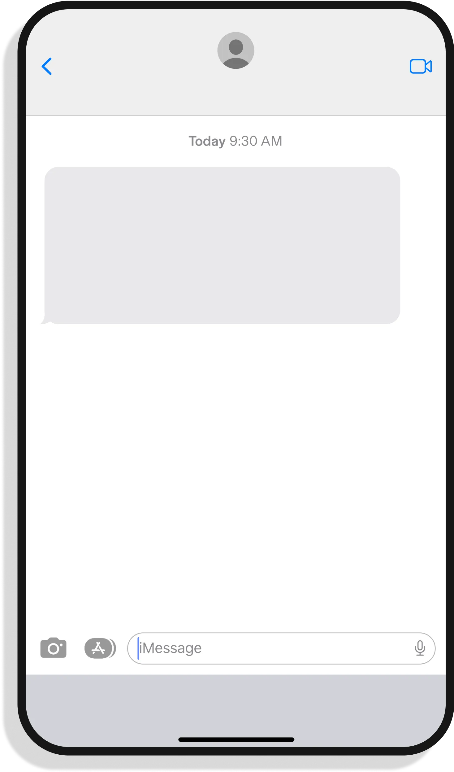 Phone with text message displayed